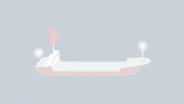 Sound signals of a vessel aground under 100 m in restricted visibility