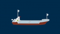 Кораб с механичен двигател и дължина, над 50м, на ход