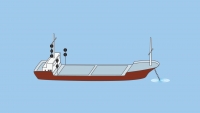Znamenja plovila, ki opravlja podvodna dela (z omejeno sposobnostjo manevriranja, zasidrano, z oviro na svoji levi strani)